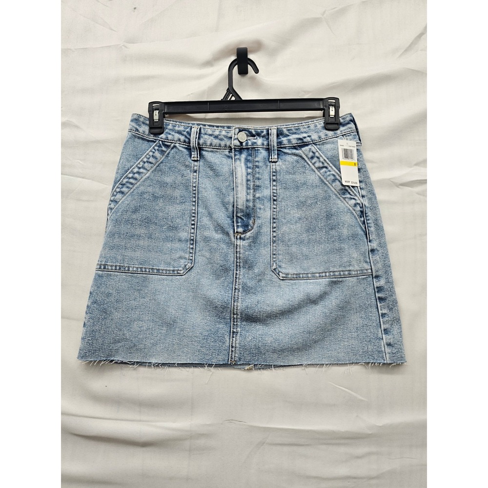 Edited by Remi Bader Womens Mini Skirt Blue Cotton Blend Casual Size 8